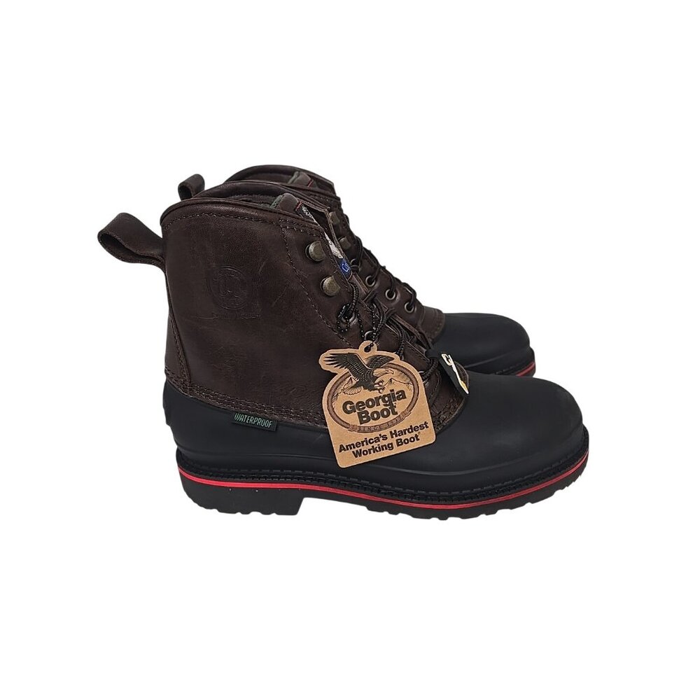 Georgia Boot Men's Muddog G6633 6" Waterproof Steel Toe Work Boot Chocolate 10M - Picture 2 of 8
